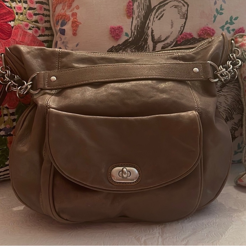 LOFT Tan Shoulder Bag with Slouchy Design